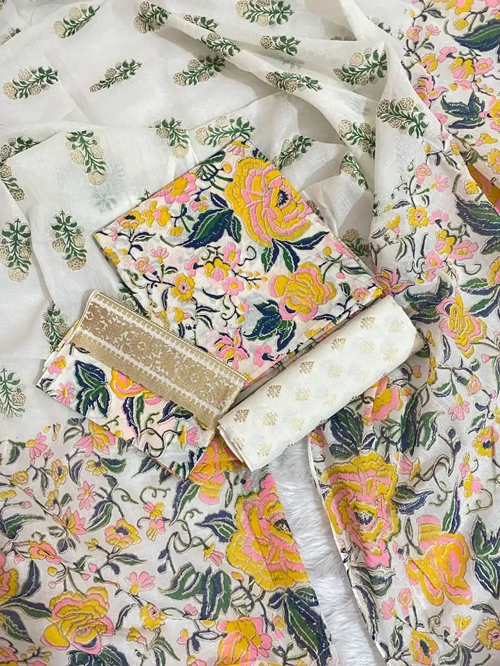 PURE KHADDI COTTON SCREEN PRINT 3PIC ID 2704