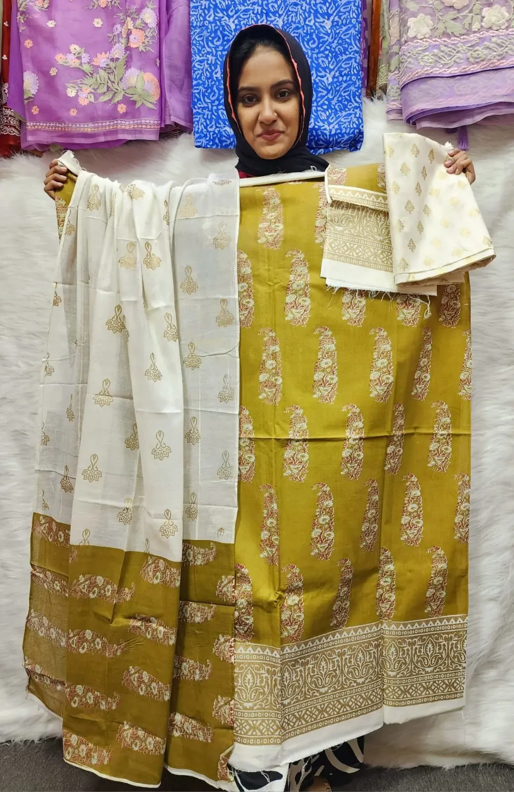 PURE KHADDI COTTON SCREEN PRINT 3PIC ID 2735