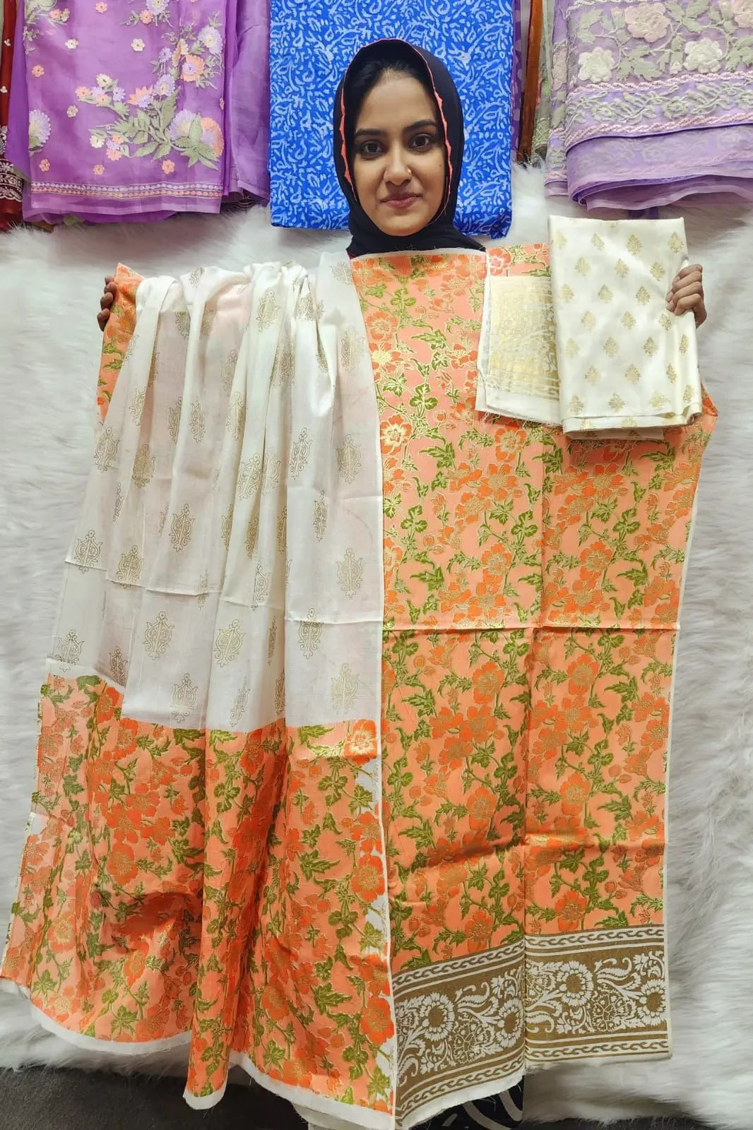 PURE KHADDI COTTON SCREEN PRINT 3PIC ID 2737