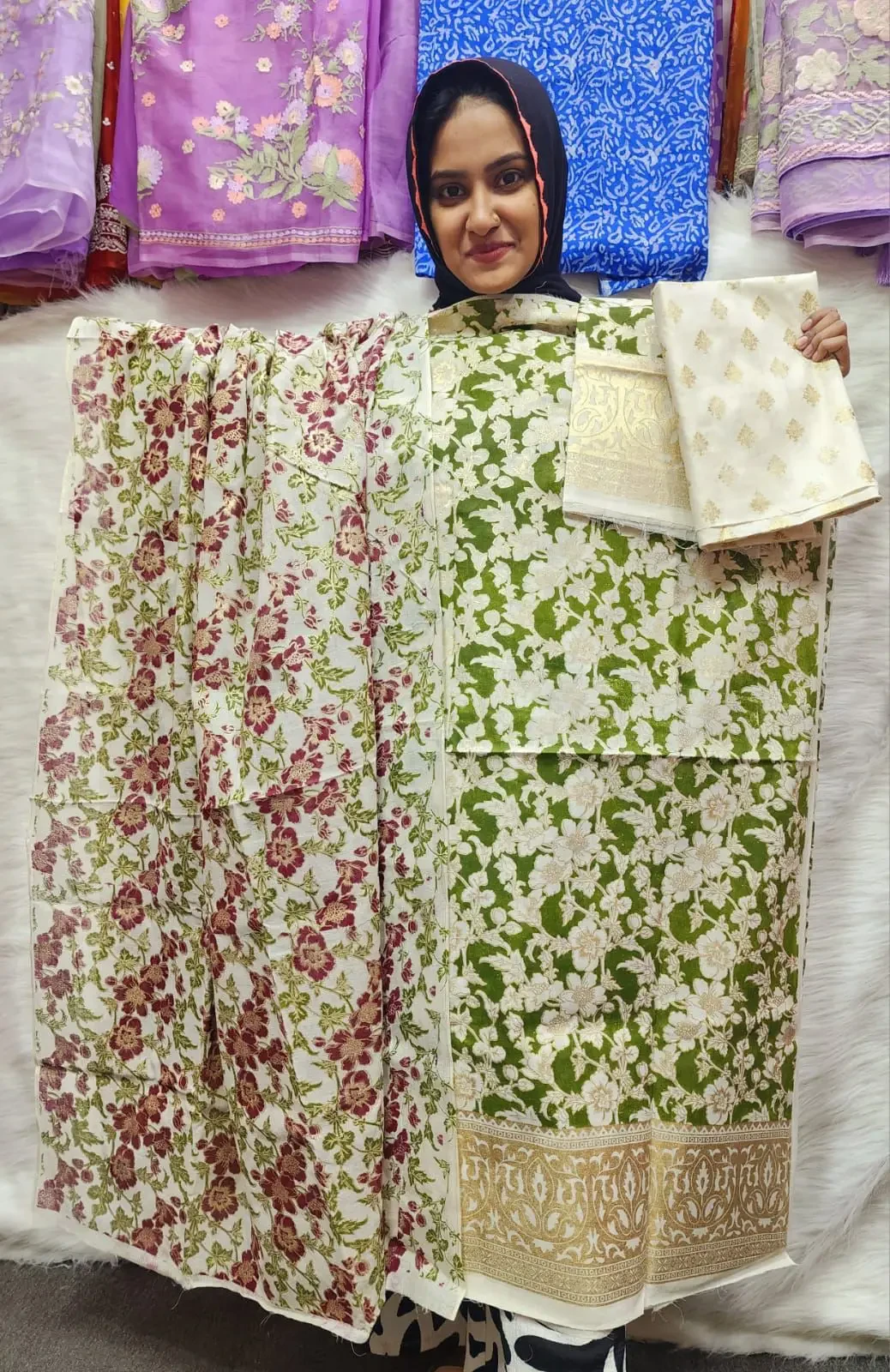 PURE KHADDI COTTON SCREEN PRINT 3PIC ID 2732